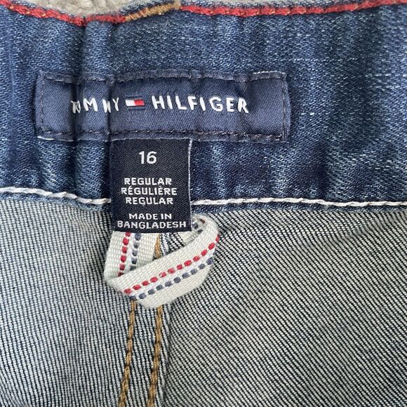 Tommy Hilfiger Youth Boys Slim Fit Straight Stretch Jeans Distressed Size 16 NEW - Picture 9 of 15